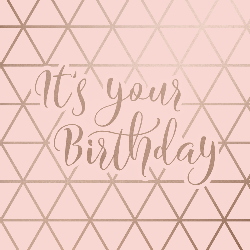 Geburtstagskarten - Geburtstagskarte Birthday geometrisch rosa