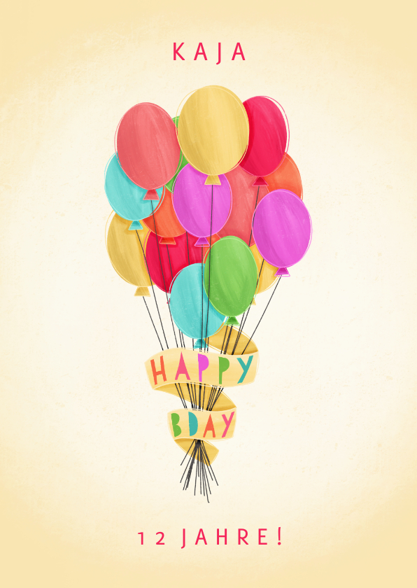 Geburtstagskarten - Geburtstagskarte Bunte Luftballons