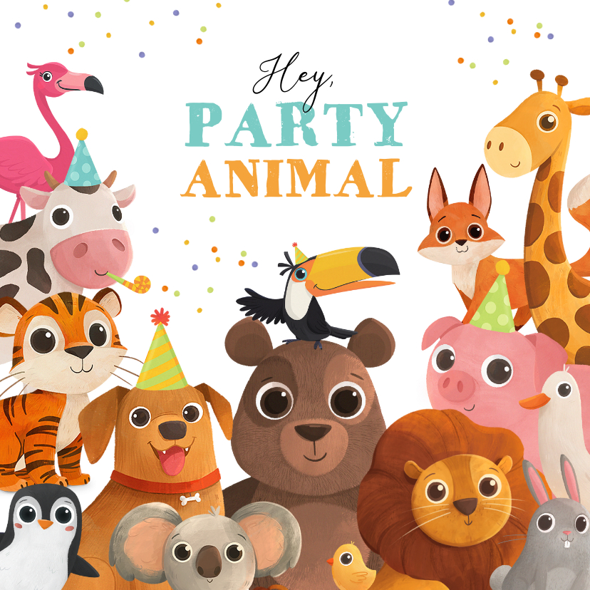 Geburtstagskarten - Geburtstagskarte bunte Tiere