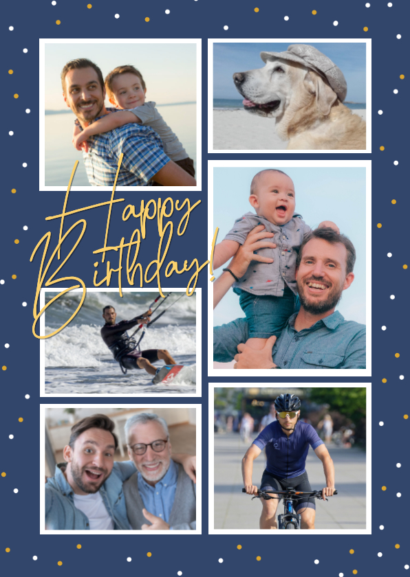 Geburtstagskarten - Geburtstagskarte Fotocollage 'Happy Birthday'