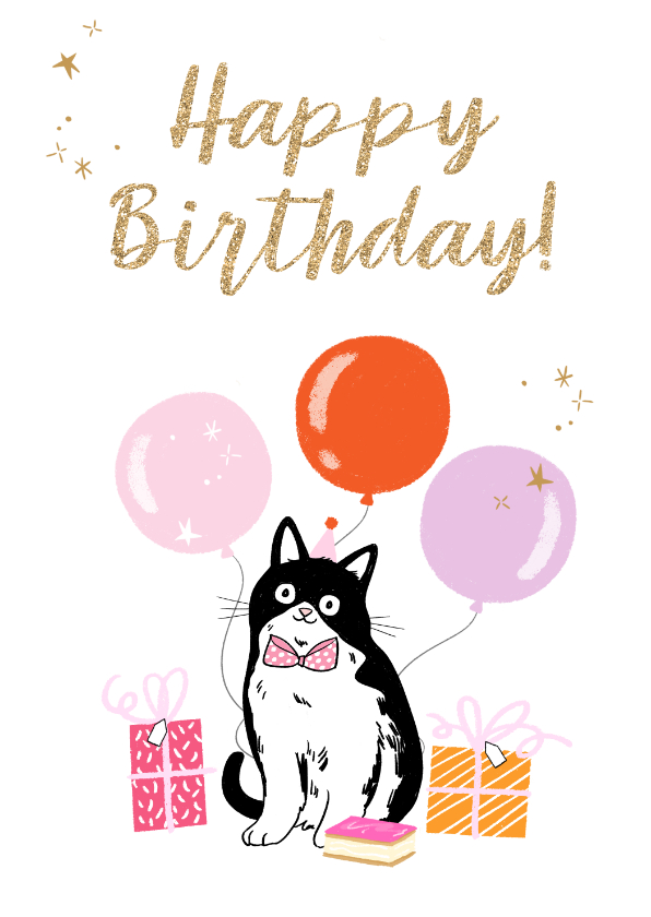 Geburtstagskarten - Geburtstagskarte fröhliche Katze