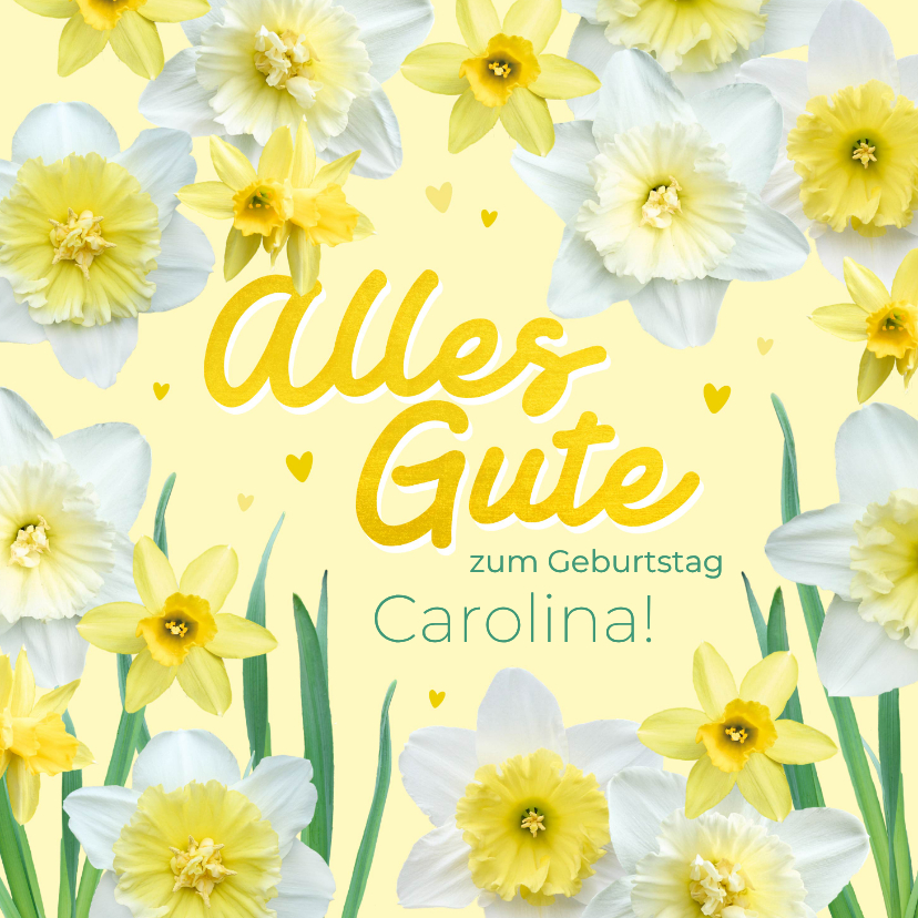 Geburtstagskarten - Geburtstagskarte Frühling Narzissen 'Alles Gute'