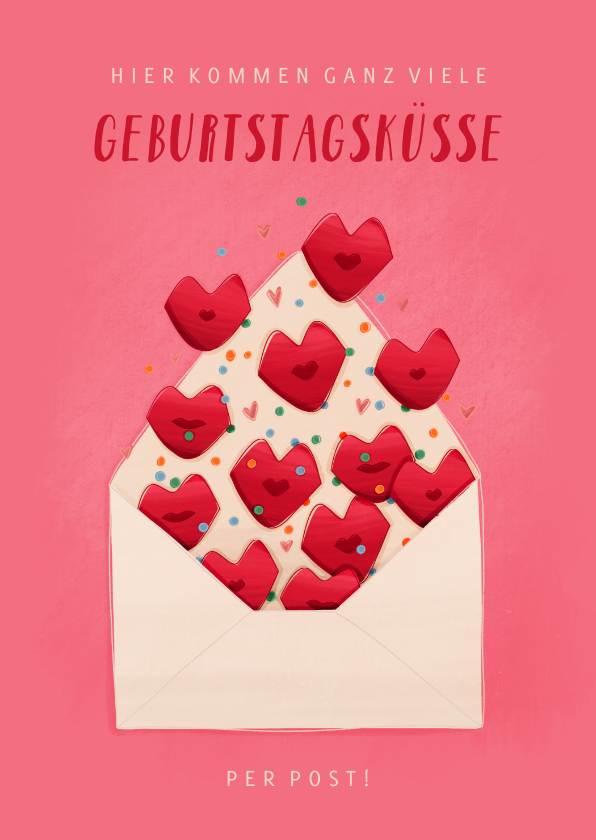 Geburtstagskarten - Geburtstagskarte Geburtstagsküsse per Post