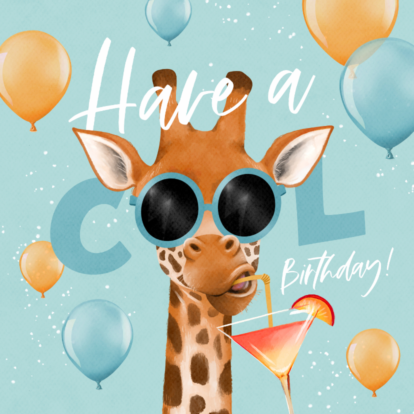 Geburtstagskarten - Geburtstagskarte Giraffe 'Cool Birthday'