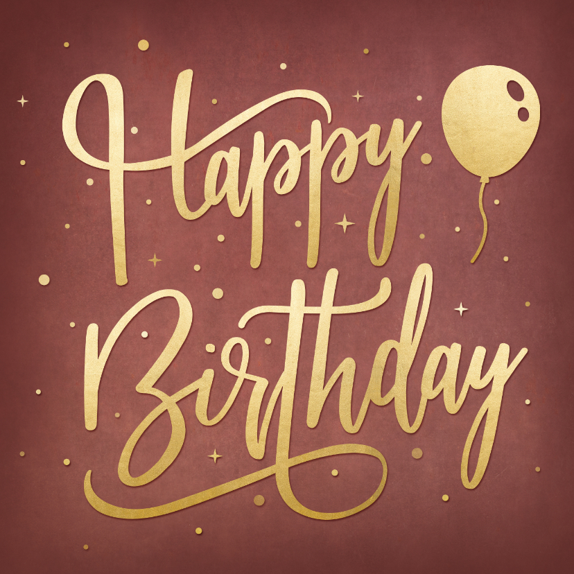 Geburtstagskarten - Geburtstagskarte Goldschrift 'Happy Birthday'