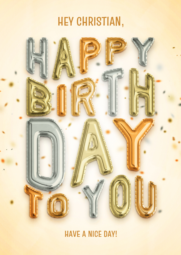 Geburtstagskarten - Geburtstagskarte 'Happy Birthday' 3D-Folienballons