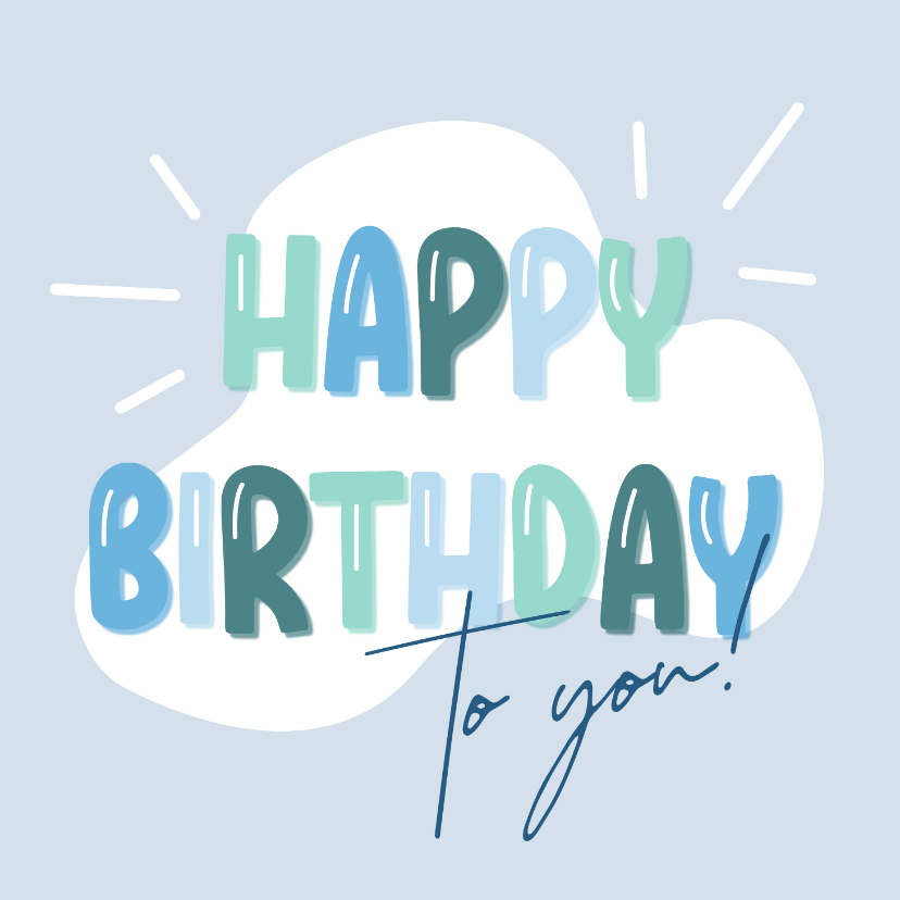 Geburtstagskarten - Geburtstagskarte Happy Birthday blaugrün