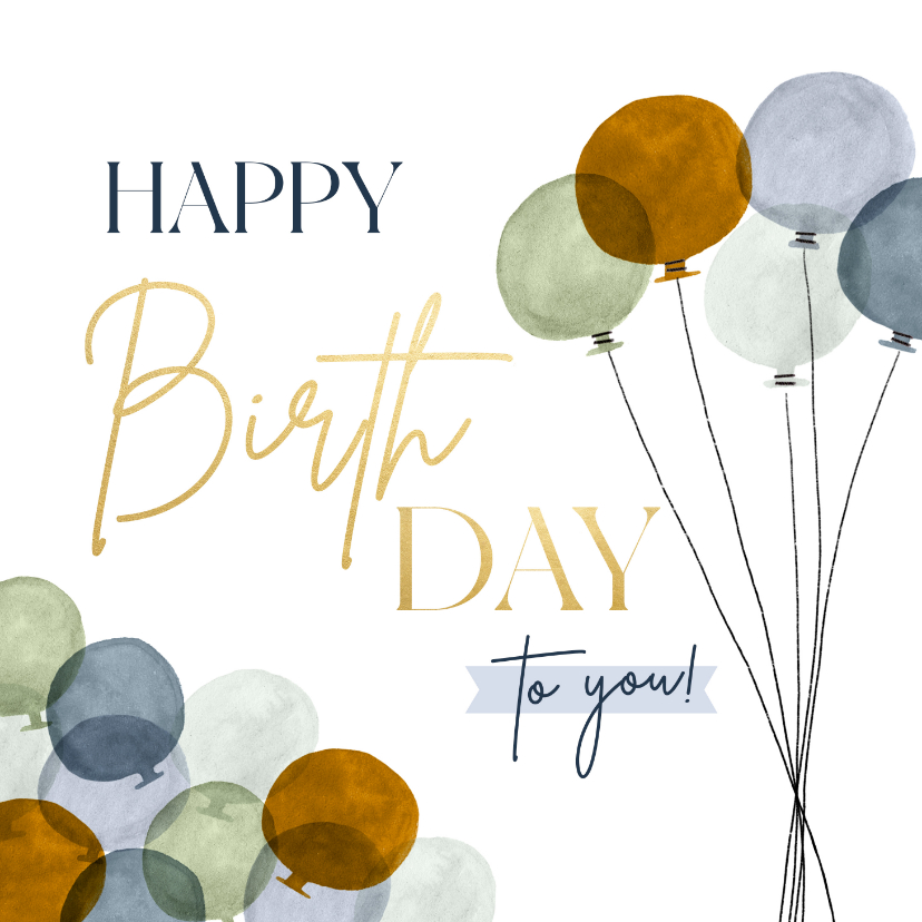 Geburtstagskarten - Geburtstagskarte 'Happy Birthday' Luftballons