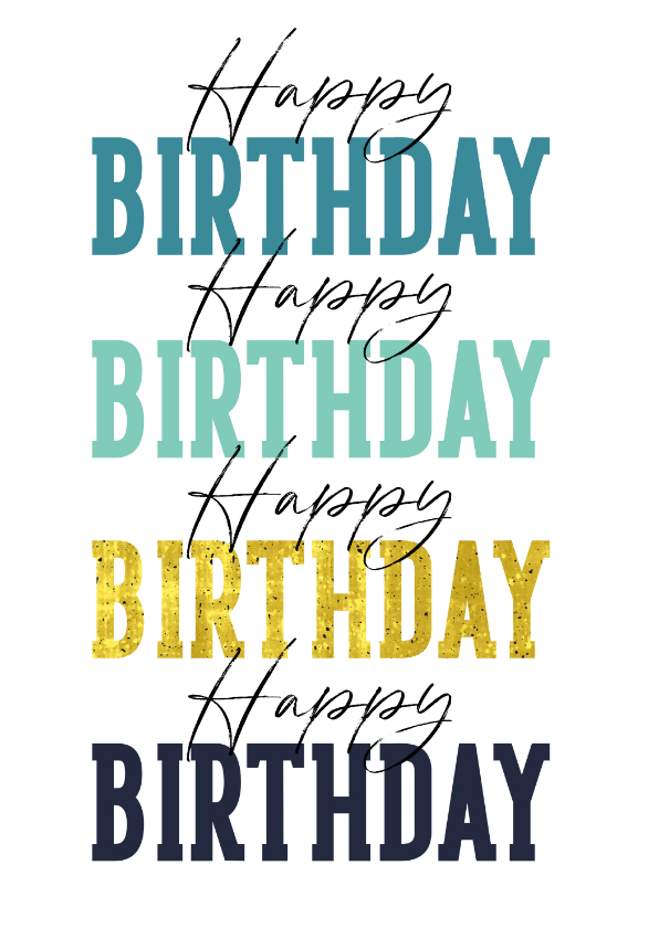 Geburtstagskarten - Geburtstagskarte 'Happy Birthday' mehrfarbig