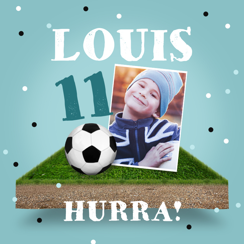 Geburtstagskarten - Geburtstagskarte Junge Fußball mit Foto