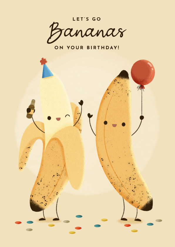 Geburtstagskarten - Geburtstagskarte 'Let's go bananas'