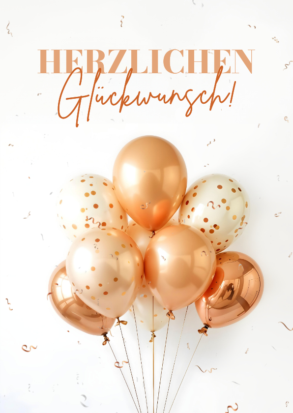 Geburtstagskarte Luftballons Metallic - Geburtstagskarten Geburtstagskarten - Geburtstagskarte Luftballons Metallic