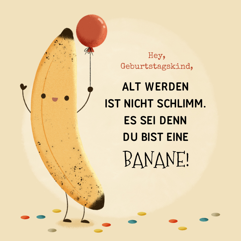 Geburtstagskarten - Geburtstagskarte lustig Banane