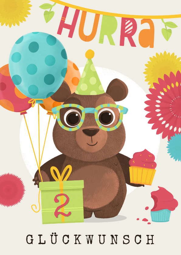 Geburtstagskarten - Geburtstagskarte lustiger Bär