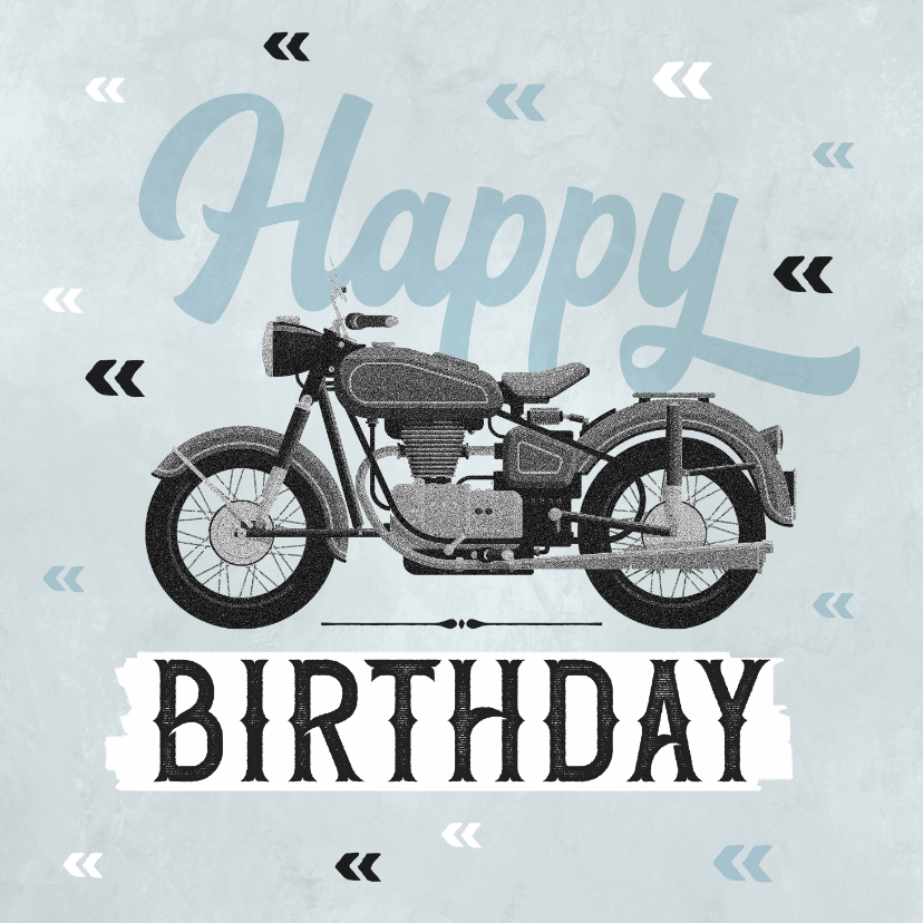 Geburtstagskarten - Geburtstagskarte Motorrad Vintage