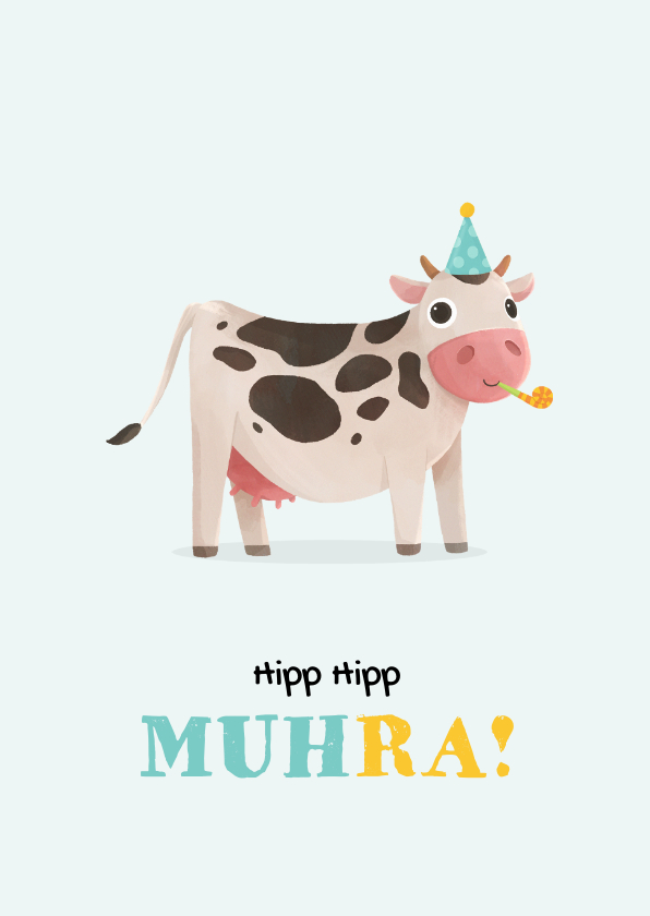 Geburtstagskarten - Geburtstagskarte 'Muh-ra!' mit Kuh 
