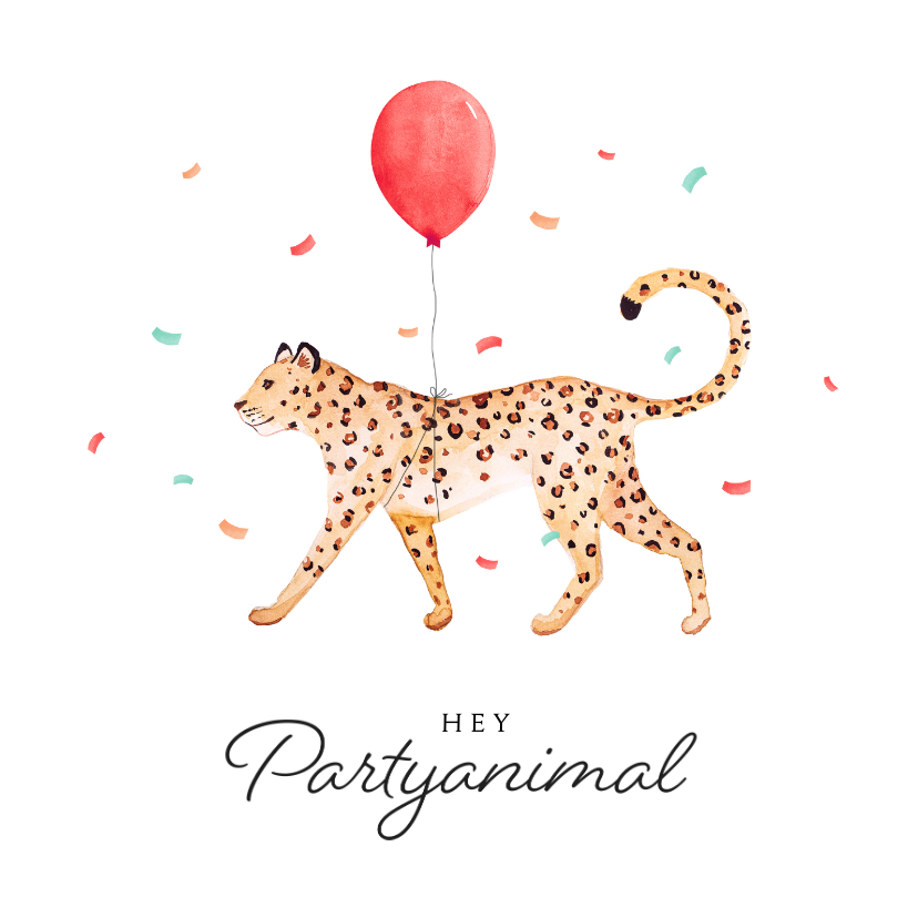 Geburtstagskarten - Geburtstagskarte Partyanimal Leopard