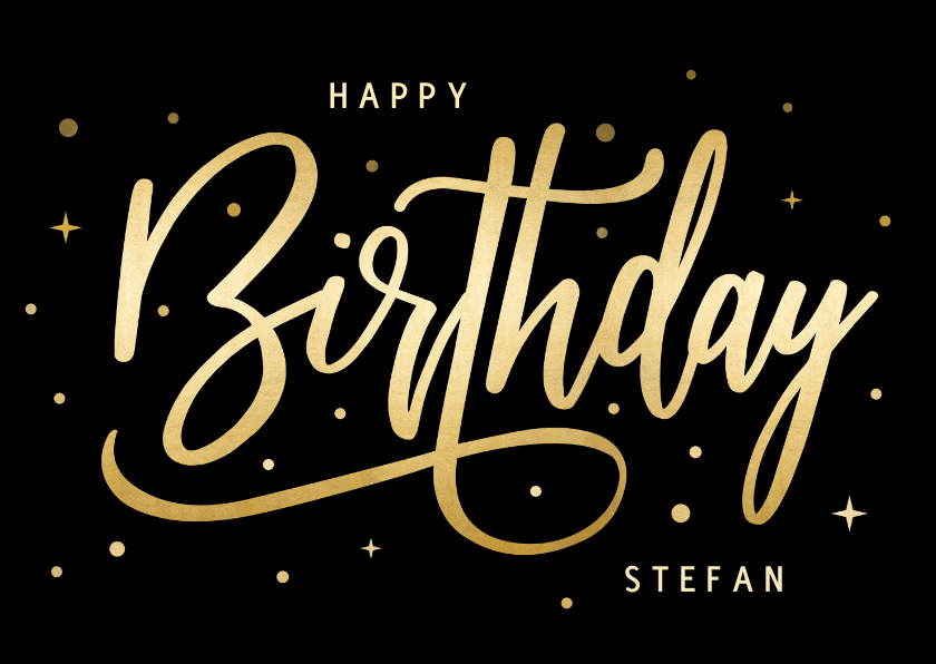 Geburtstagskarten - Geburtstagskarte schwarz-gold 'Happy Birthday'