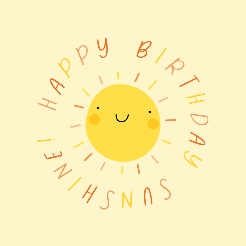 Geburtstagskarten - Geburtstagskarte Sonne 'Happy Birthday Sunshine'