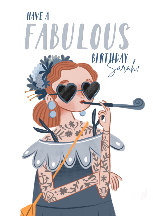 Geburtstagskarten - Geburtstagskarte Tattoogirl