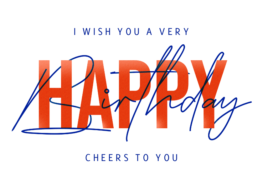 Geburtstagskarten - Geburtstagskarte Typografie 'Happy Birthday'