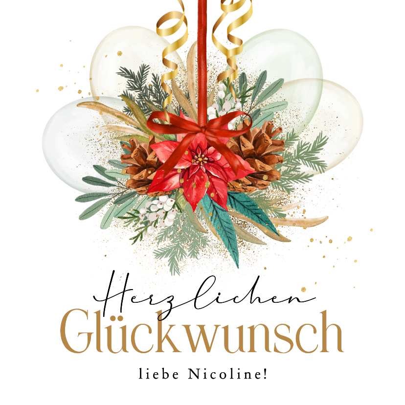 Geburtstagskarte Weihnachtsgesteck - Geburtstagskarten Geburtstagskarten - Geburtstagskarte Weihnachtsgesteck