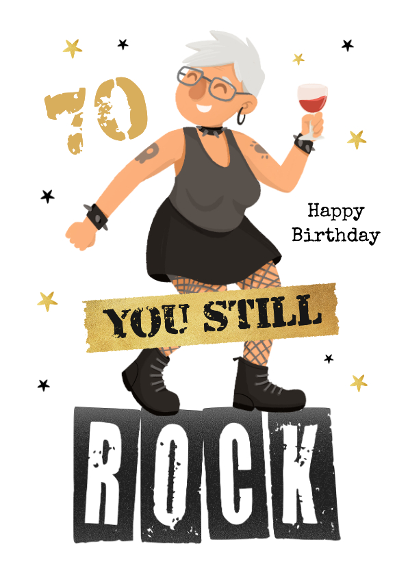 Geburtstagskarte 'You still rock' 70 Jahre Glückwünsche - Geburtstagskarten Geburtstagskarten - Geburtstagskarte 'You still rock' 70 Jahre Glückwünsche