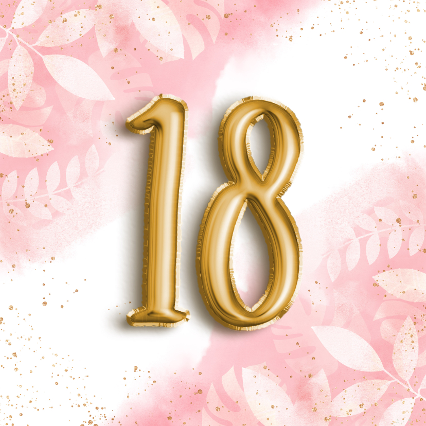 Geburtstagskarten - Glückwunschkarte 18. Geburtstag Folienballon