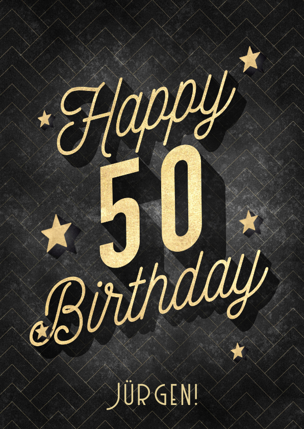 Geburtstagskarten - Glückwunschkarte 50. Geburtstag Vintage