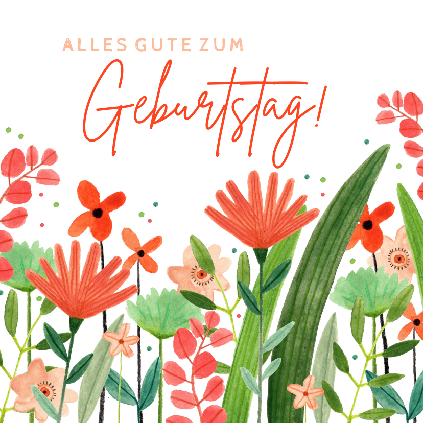 Geburtstagskarten - Glückwunschkarte Geburtstag Blumenwiese