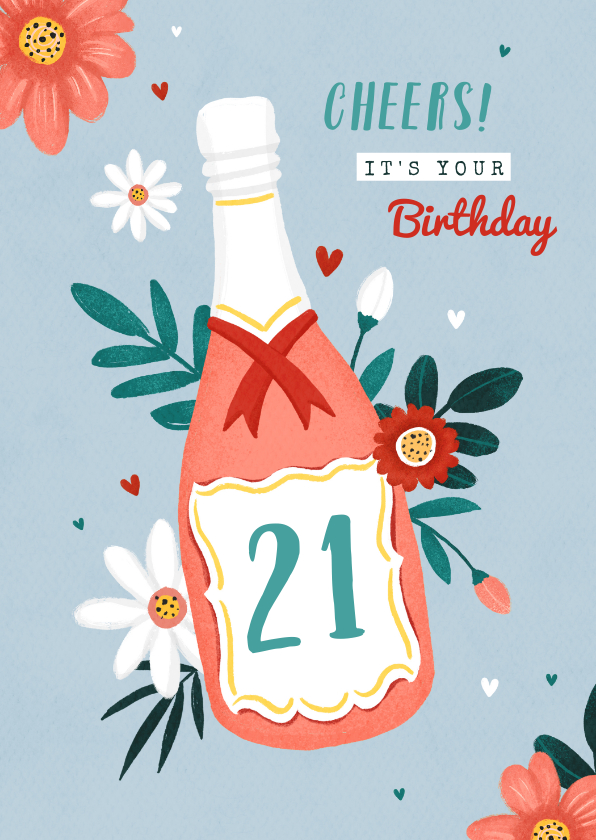 Geburtstagskarten - Glückwunschkarte Geburtstag Champagner