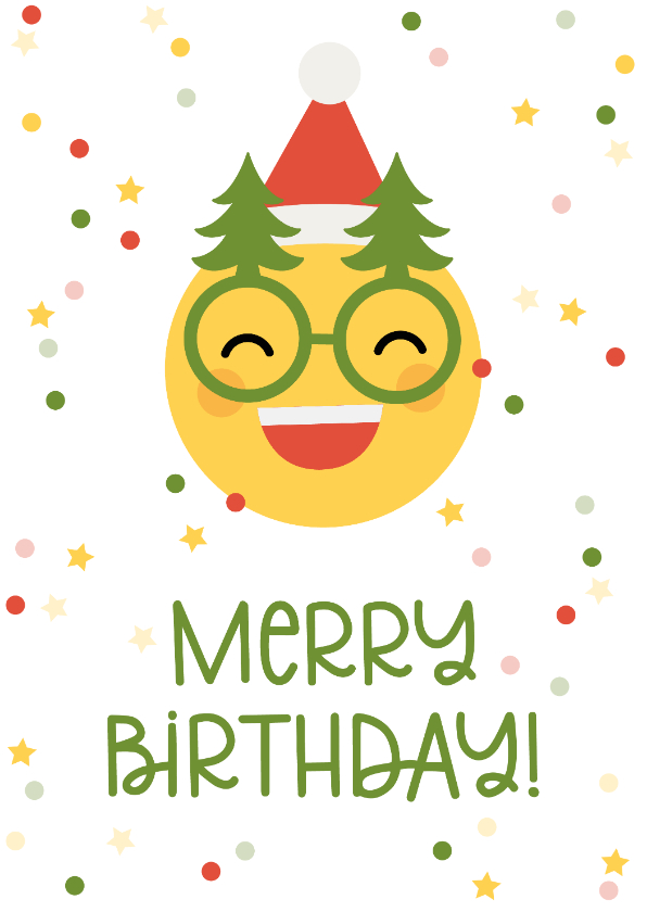 Geburtstagskarten - Glückwunschkarte Geburtstag Emoji 'Merry Birthday'