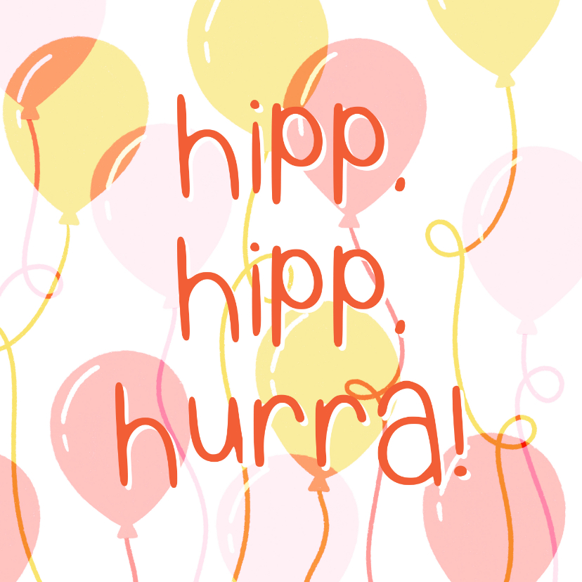 Geburtstagskarten - Glückwunschkarte Geburtstag 'Hipp hipp hurra' orange