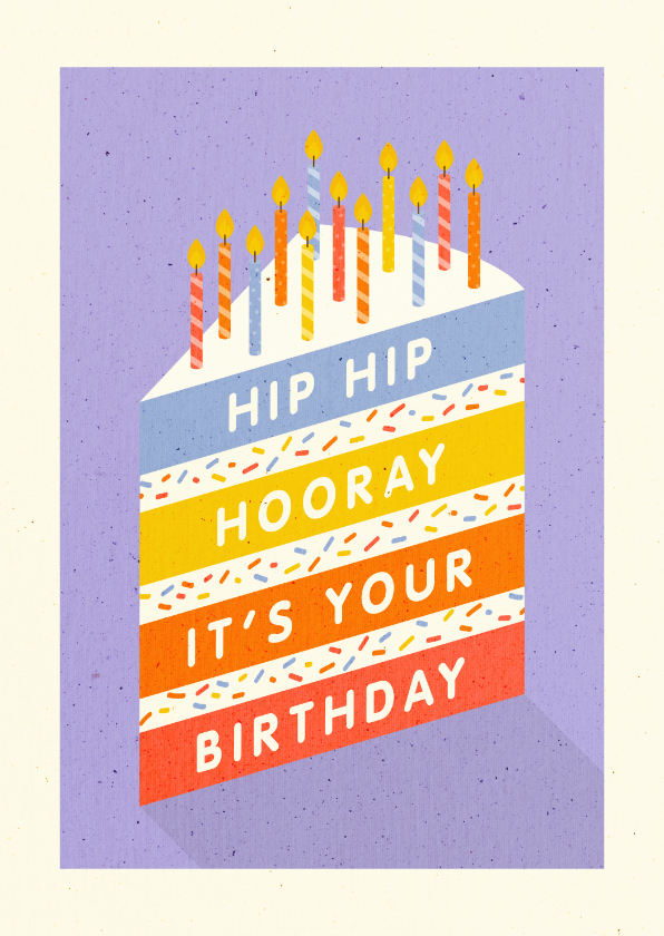 Geburtstagskarten - Glückwunschkarte Geburtstag Kuchen mit Kerzen