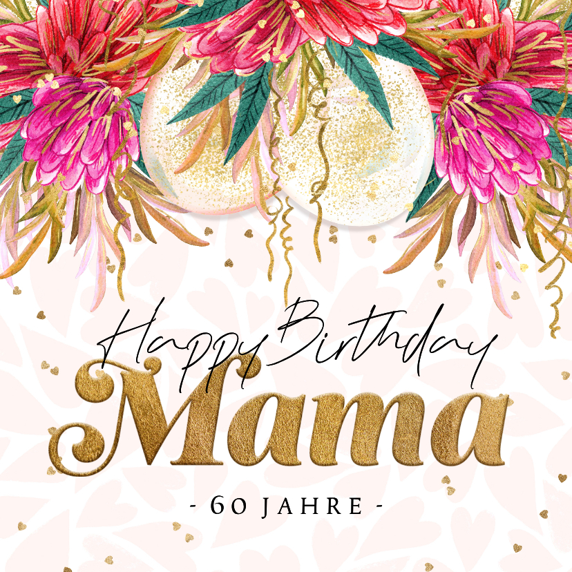 Geburtstagskarten - Glückwunschkarte Geburtstag 'Mama' Blumen