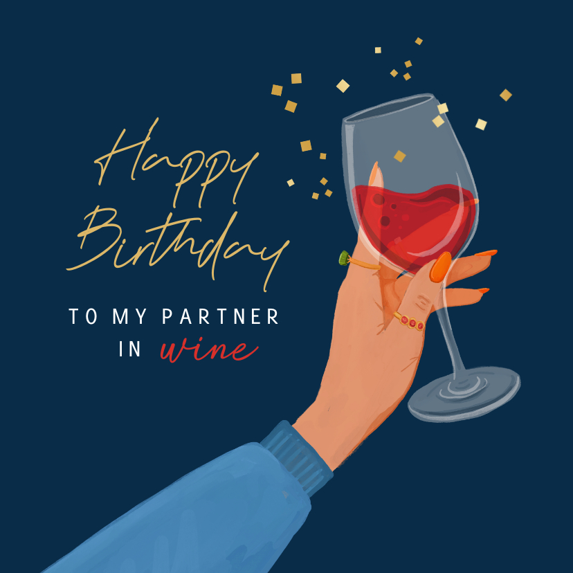 Geburtstagskarten - Glückwunschkarte Geburtstag 'Partner in Wine'