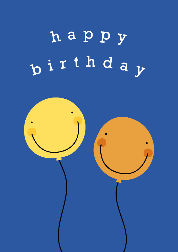 Geburtstagskarten - Glückwunschkarte Geburtstag Smiley-Luftballons