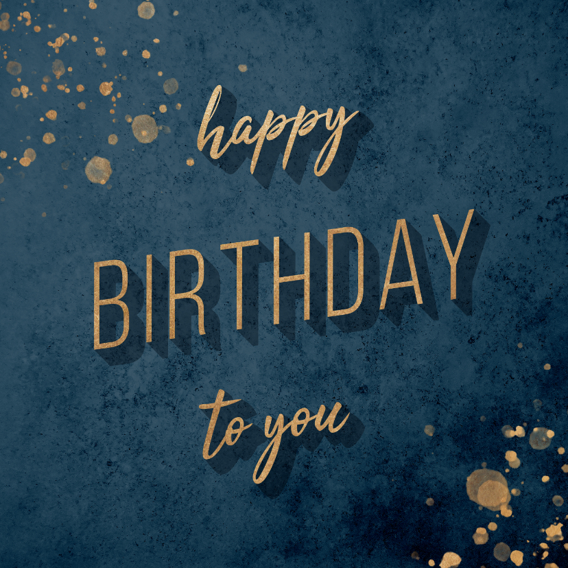 Geburtstagskarten - Glückwunschkarte zum Geburtstag blau "Happy Birthday"