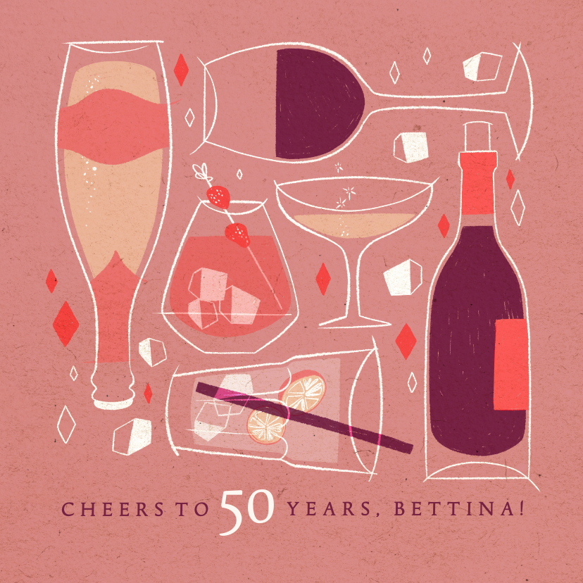 Geburtstagskarten - Glückwunschkarte zum Geburtstag 'Cheers'