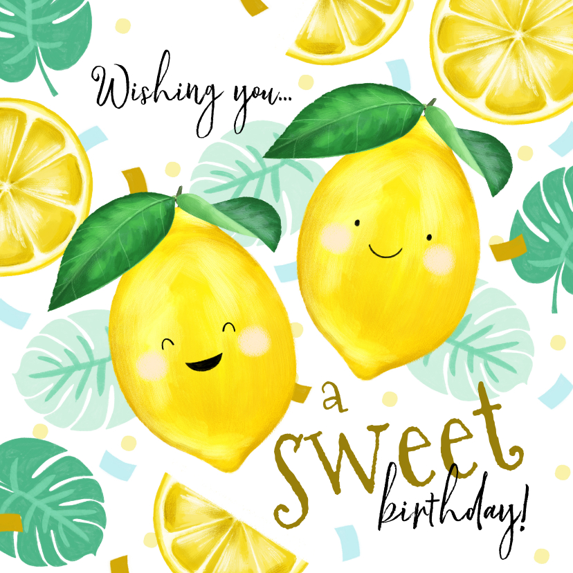 Geburtstagskarten - Glückwunschkarte zum Geburtstag Zitronen