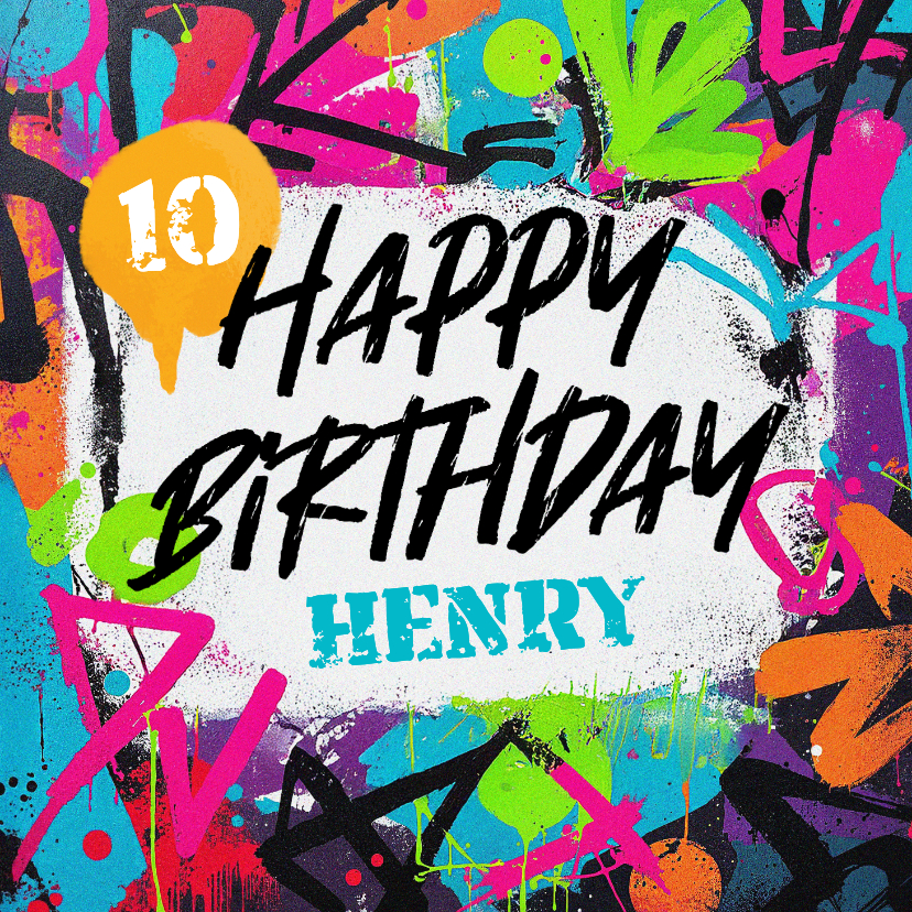 Geburtstagskarten - Graffiti-Geburtstagskarte Kind & Teenager