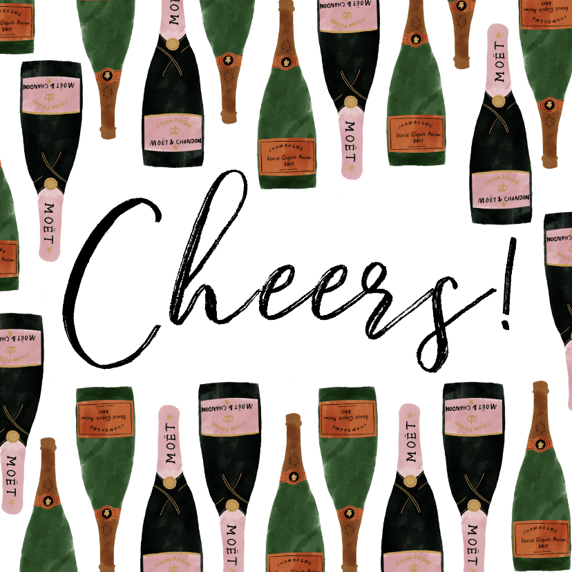 Geburtstagskarten - Grußkarte Geburtstag Cheers mit Champagner