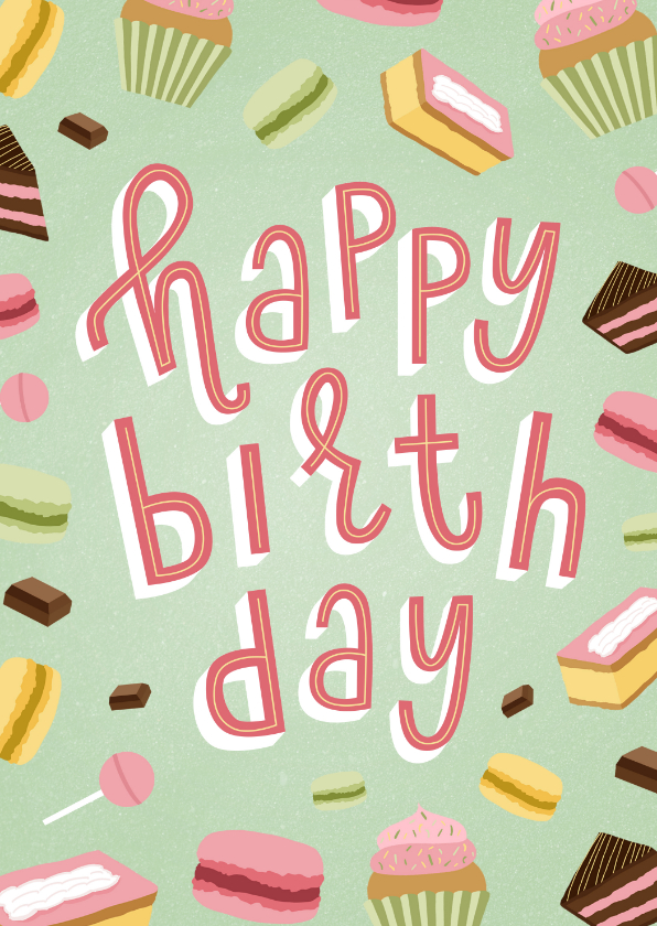 Geburtstagskarten - Happy-Birthday-Geburtstagskarte Leckereien
