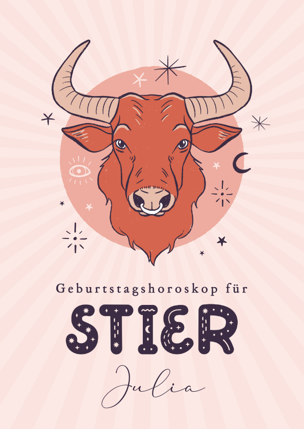 Geburtstagskarten - Horoskop-Geburtstagskarte Stier