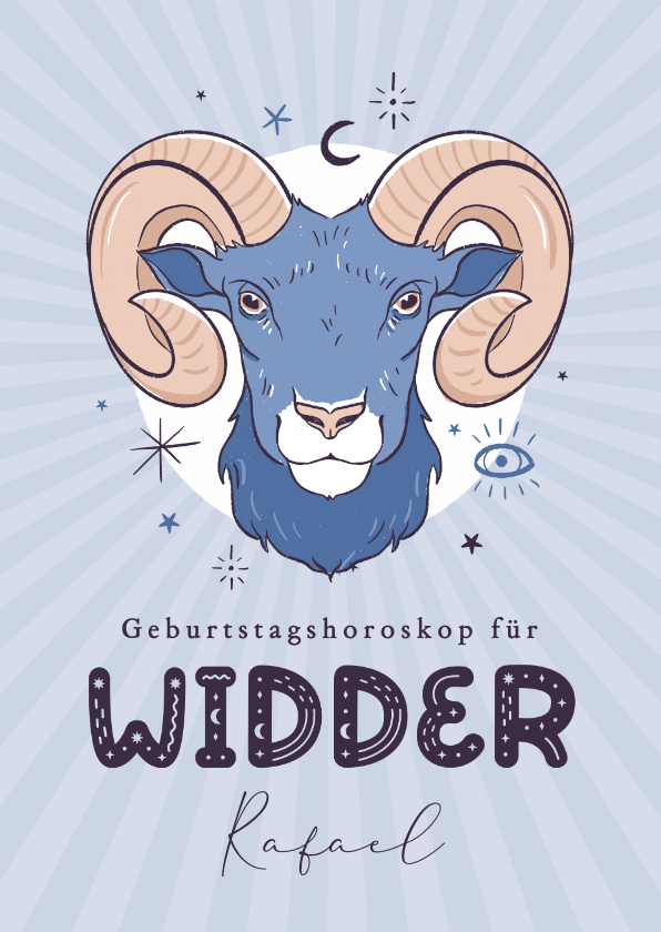 Geburtstagskarten - Horoskop-Geburtstagskarte Widder 