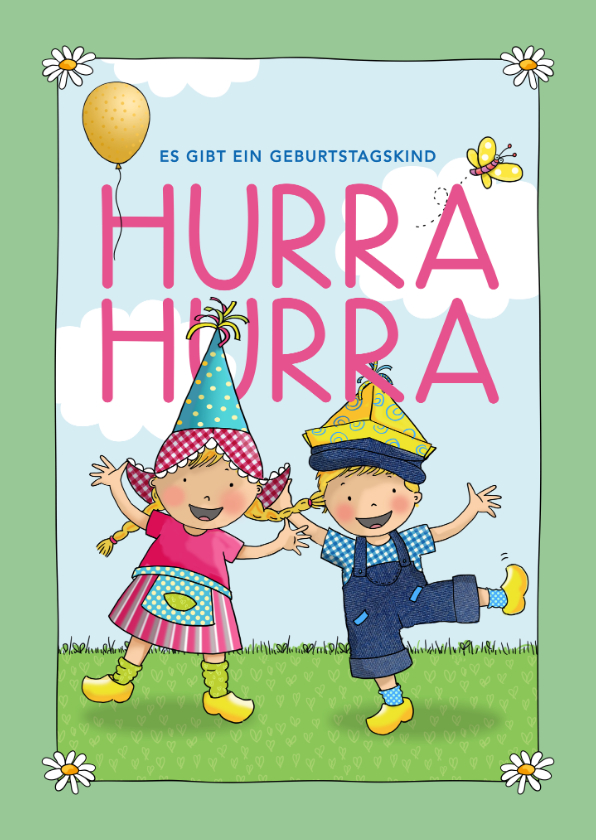 Karte Glückwunsch Geburtstagskind'Hurra hurra Send a Smile