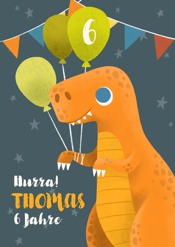 Geburtstagskarten - Lustige Dino-Glückwunschkarte zum Geburtstag