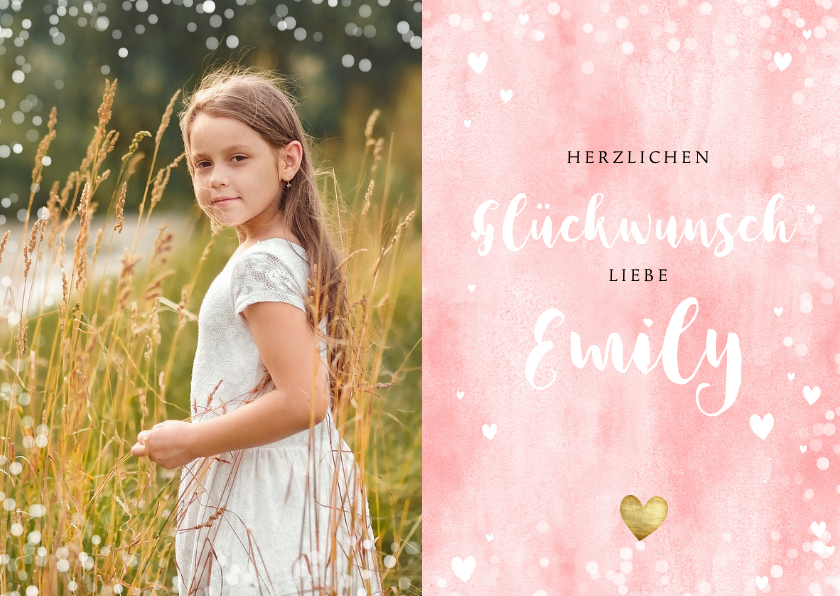 Geburtstagskarten - Trendy Glückwunschkarte mit Foto für Mädchen