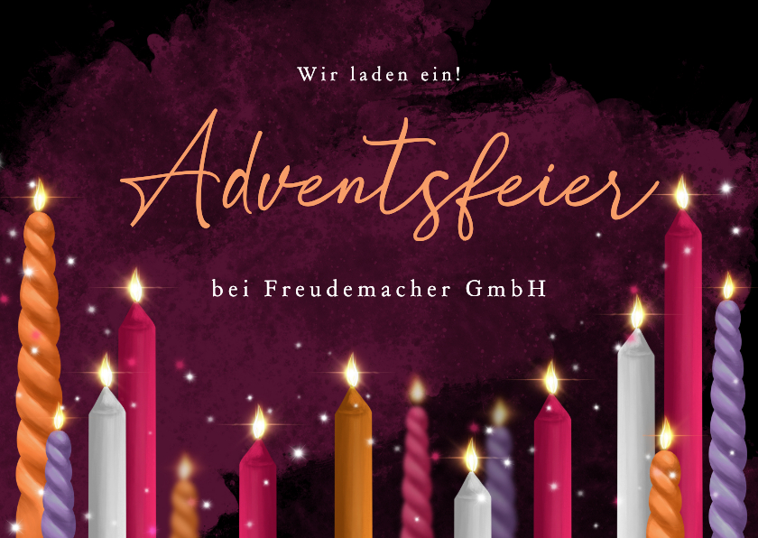 Adventsfeier Einladungskarte Firma Adventskerzen - Geschäftliche Weihnachtskarten Geschäftliche Weihnachtskarten - Adventsfeier Einladungskarte Firma Adventskerzen