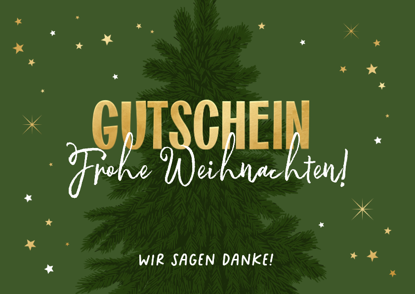 Dankeskarte 'Frohe Weihnachten' Mitarbeiter Gutschein - Geschäftliche Weihnachtskarten Geschäftliche Weihnachtskarten - Dankeskarte 'Frohe Weihnachten' Mitarbeiter Gutschein